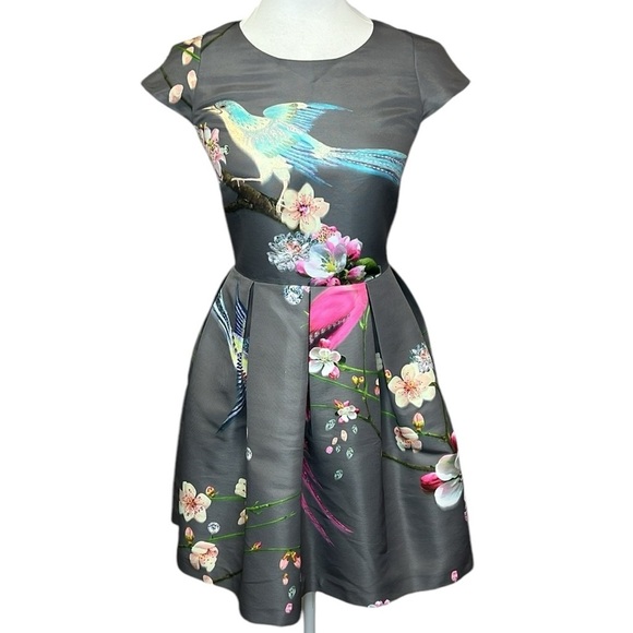 Ted Baker Bird Dress Gray - Picture 2 of 9